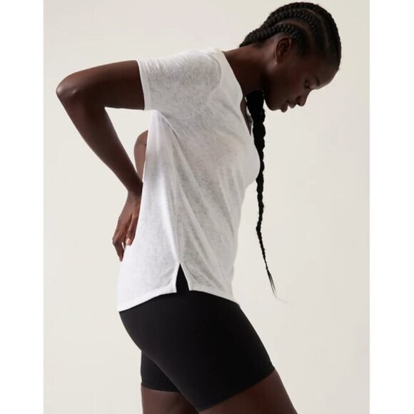 Athleta | Breezy Scoop V Tee In Bright White - Picture 3 of 13
